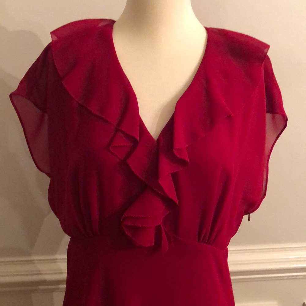 Talbots Red Ruffle Maxi Dress - Picture 2 of 5
